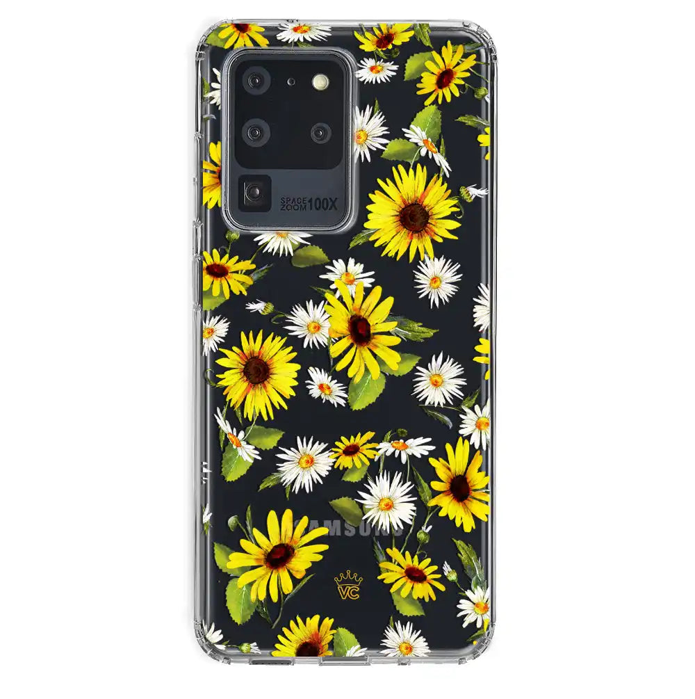 Sunflower Daisy Clear Samsung Galaxy Case