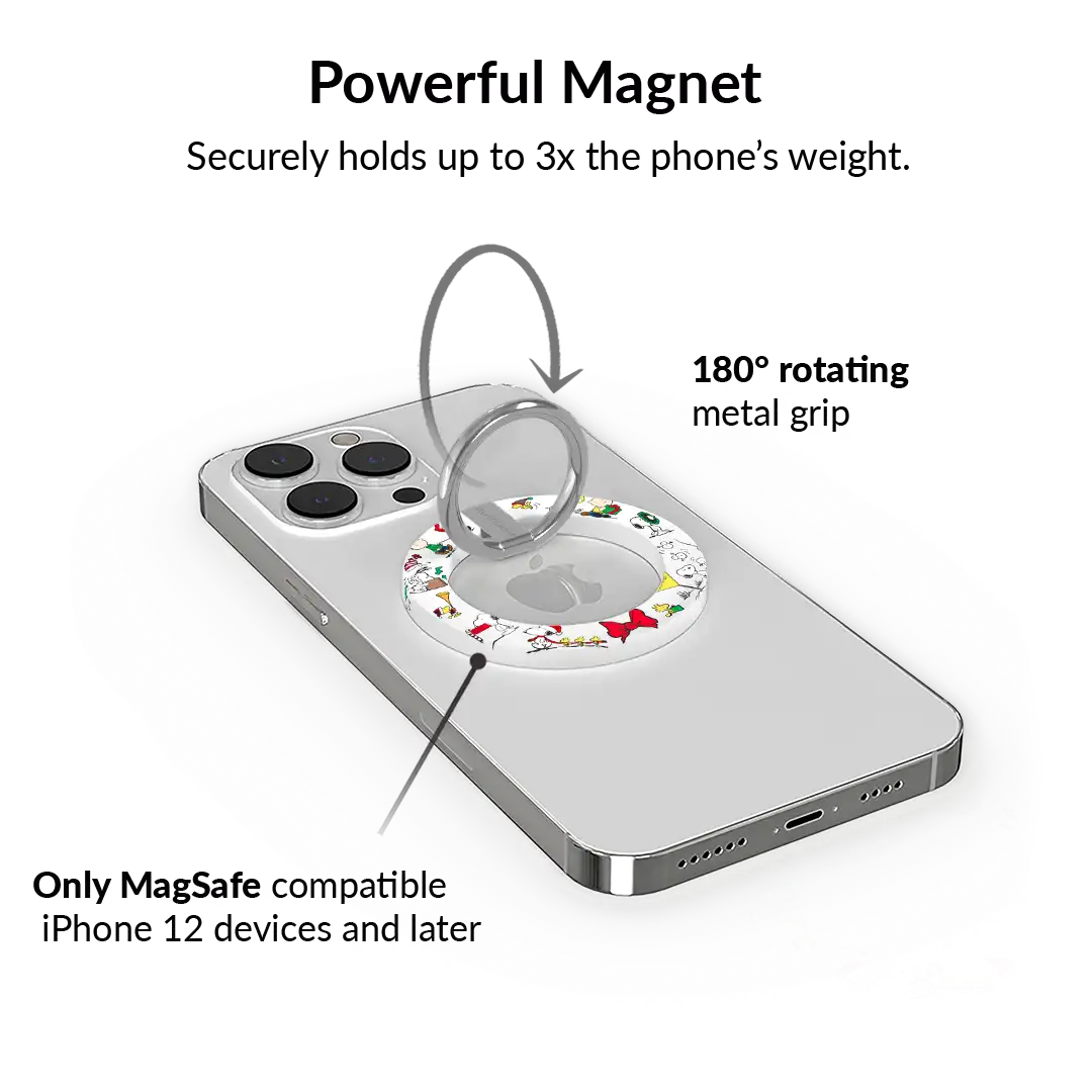 Snoopy Christmas Glitter MagSafe Grip Ring
