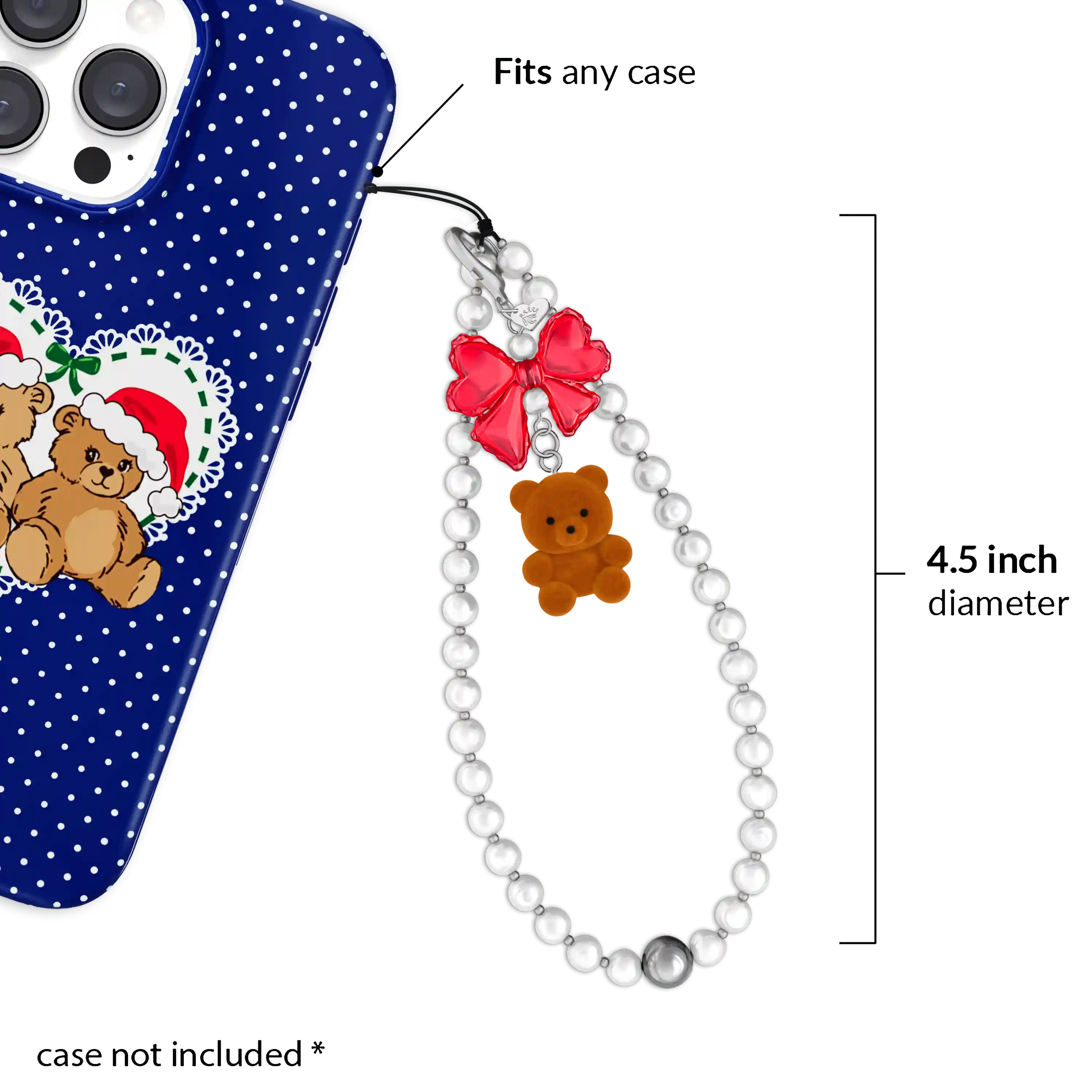 Winter Teddy Phone Charm