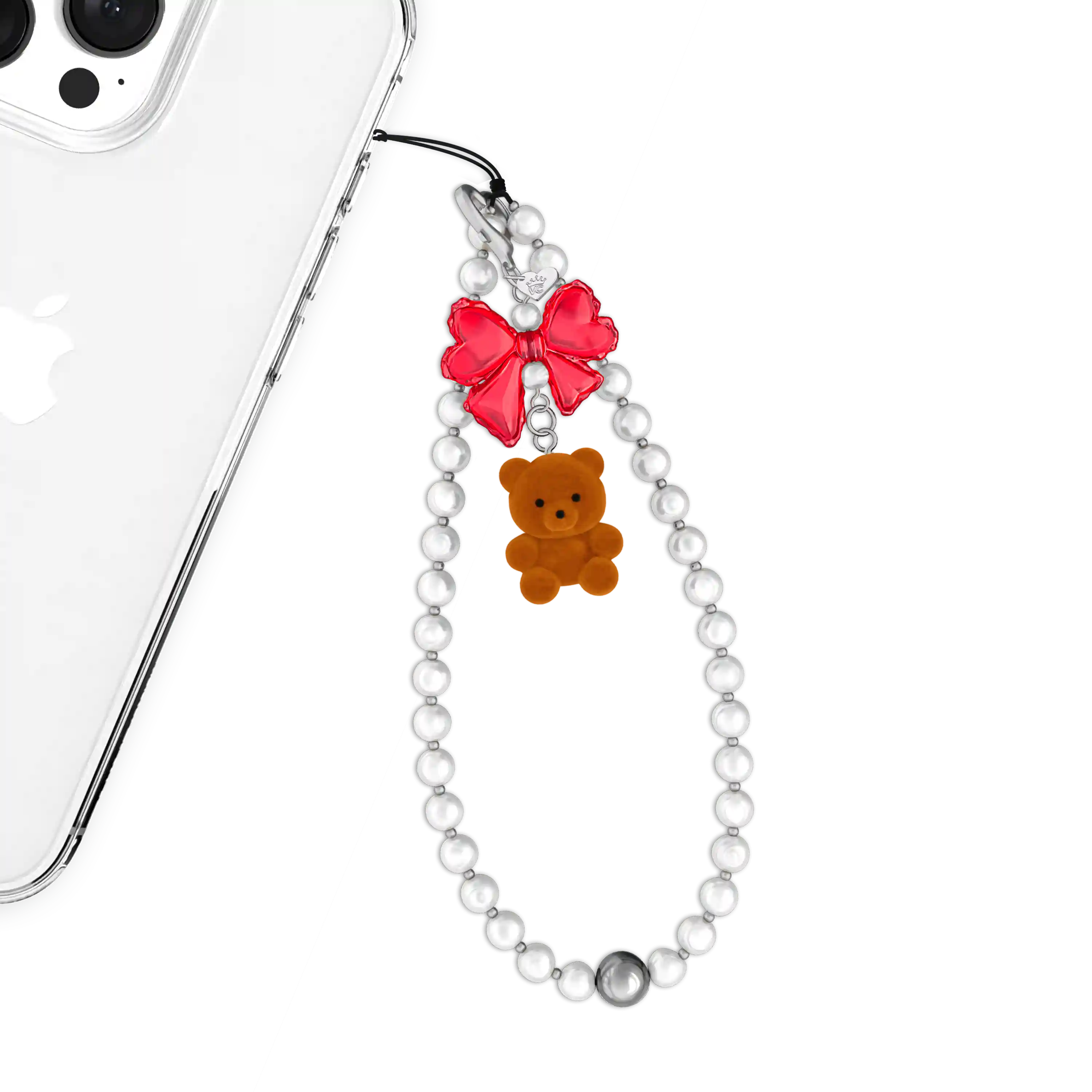 Winter Teddy Phone Charm