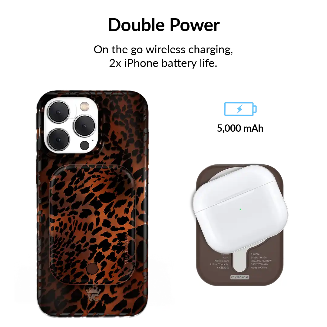 Leopard Tort Portable MagSafe Charger Power Pack