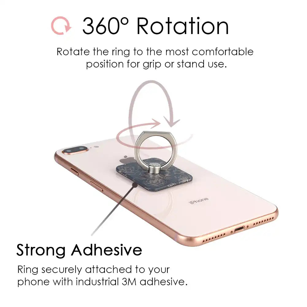 Rose Gold Chrome Floral Phone Ring