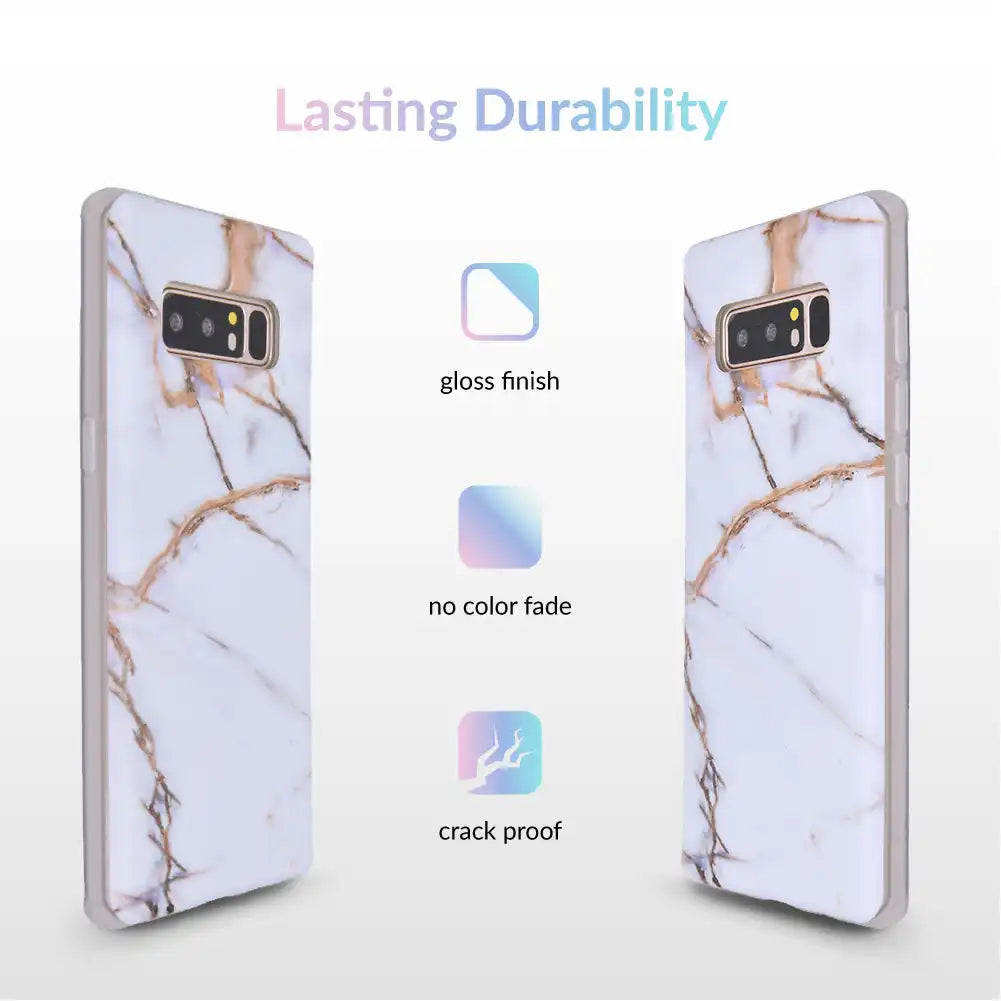 White & Gold Marble Samsung Case