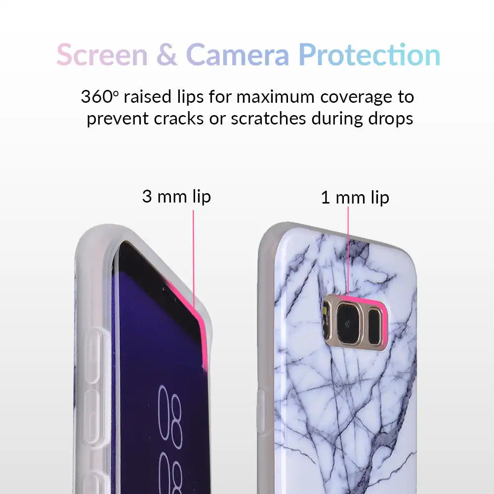 White & Gray Marble Samsung Case