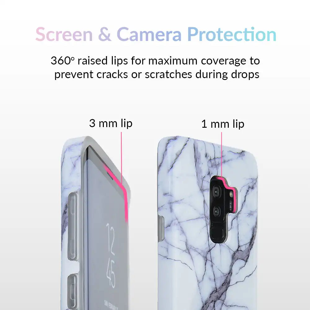 White & Gray Marble Samsung Case
