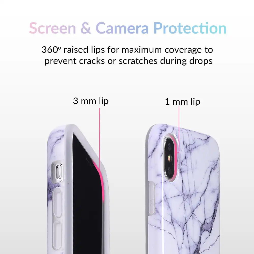 White & Gray Marble iPhone Case