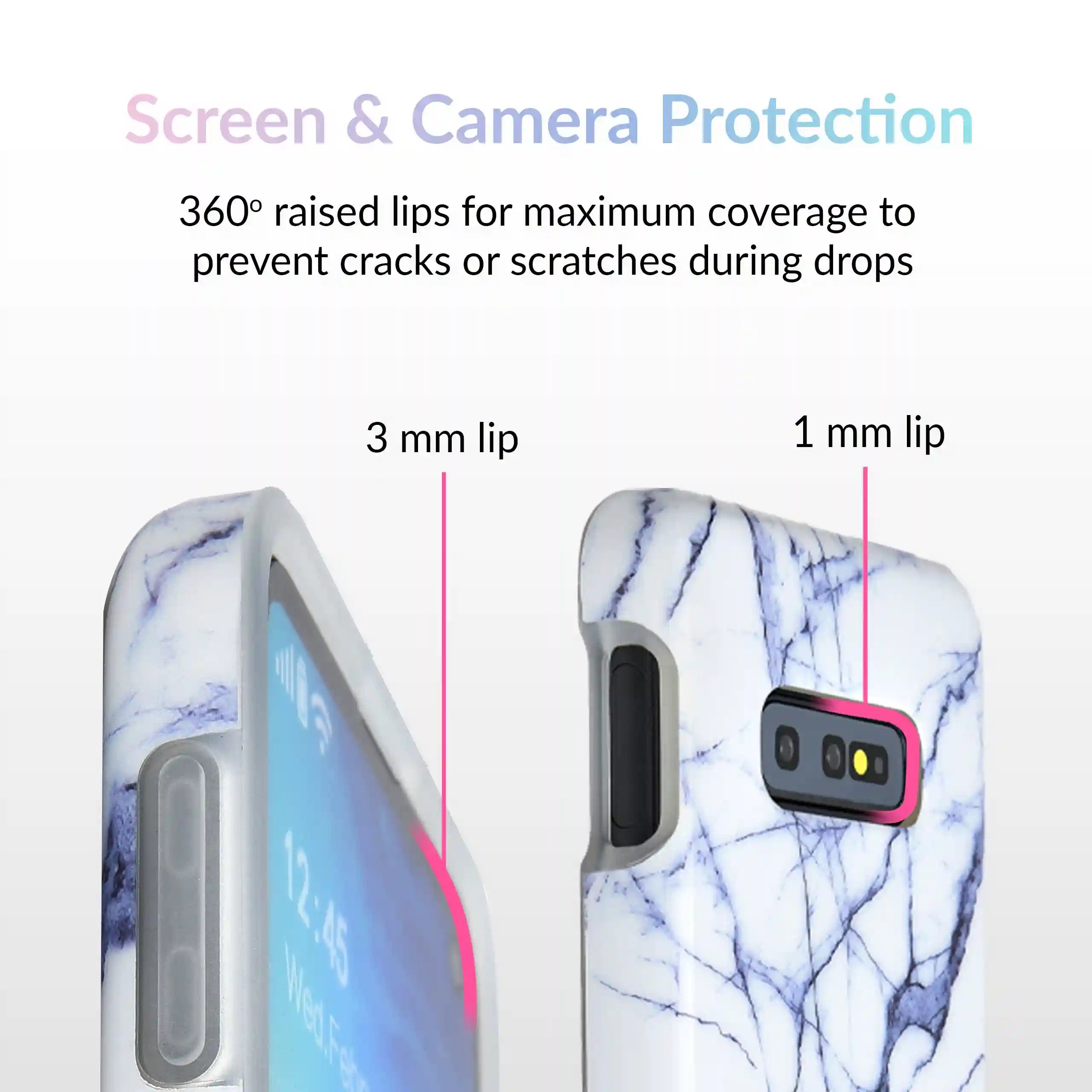 White & Gray Marble Samsung Case