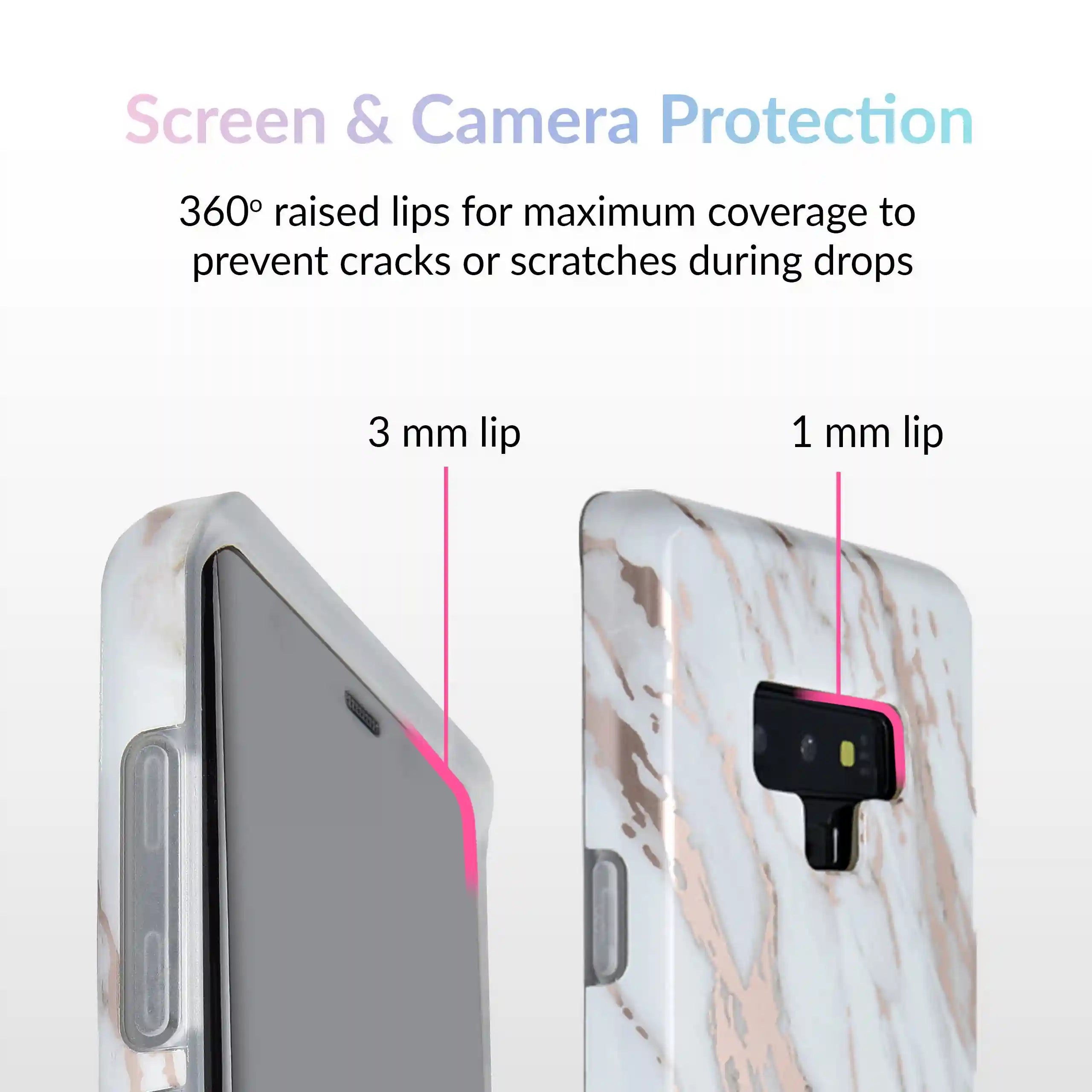 White Marble Rose Gold Chrome 2 Samsung Galaxy Case