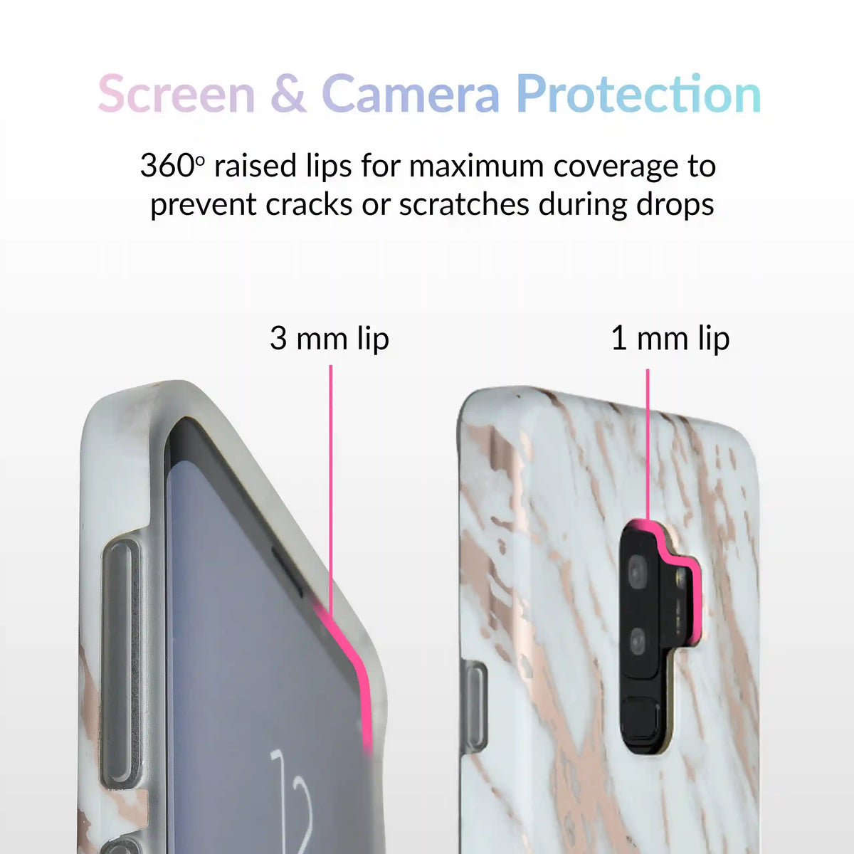 White Marble Rose Gold Chrome 2 Samsung Galaxy Case