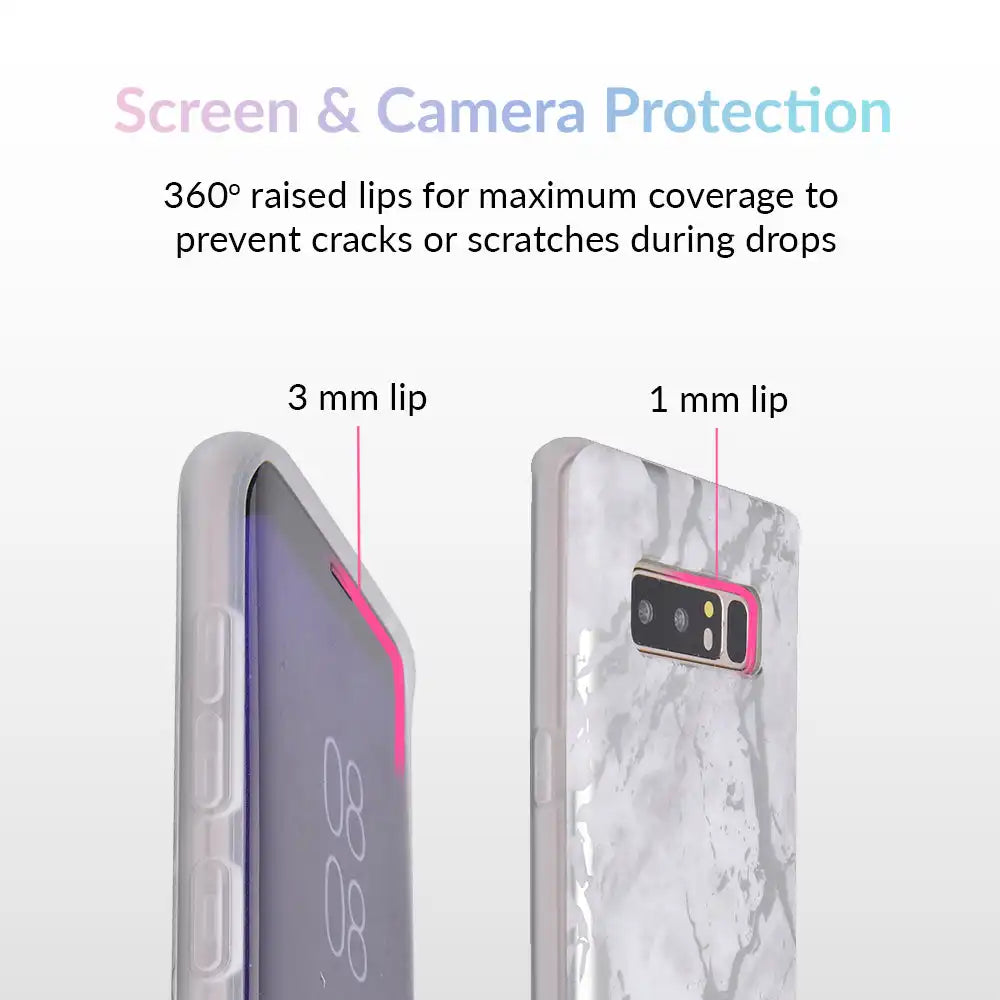 White Marble Silver Chrome Samsung Galaxy Case